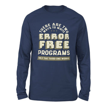 How Many Ways To Write Error Free Programs Men/Unisex Drop Shoulder Sweatshirt in Navy color